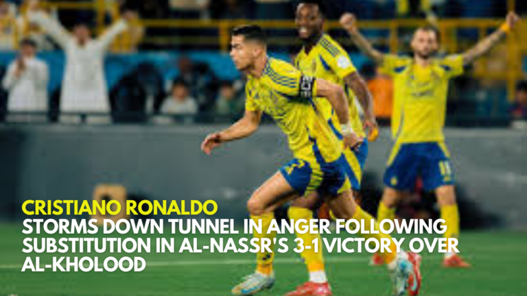 Cristiano Ronaldo storms down tunnel in anger following substitution in Al-Nassr's 3-1 victory over Al-Kholood